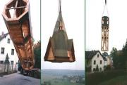 Montage des Kirchturms von Laufenselden